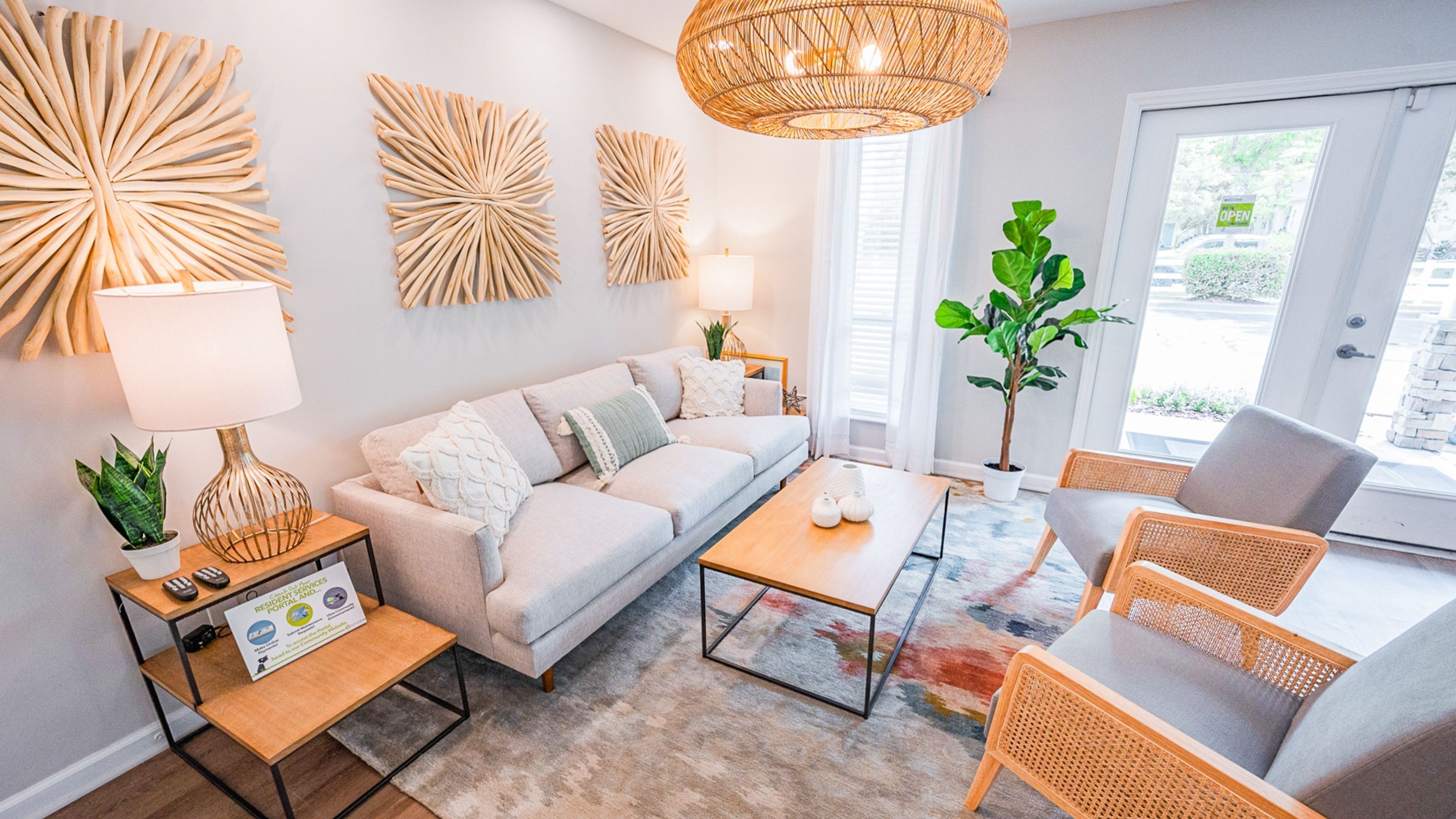 Hawthorne Commons apartment open floor plan living room and dining room